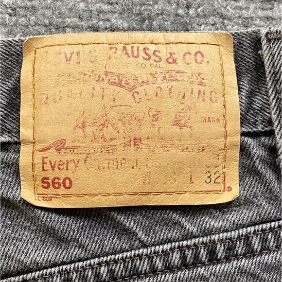 Vintage Levis 560 Jeans Mens 34x32 Faded Black Loose Fit Tapered Leg Skater Y2K - Picture 8 of 15